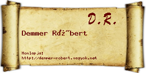 Demmer Róbert névjegykártya